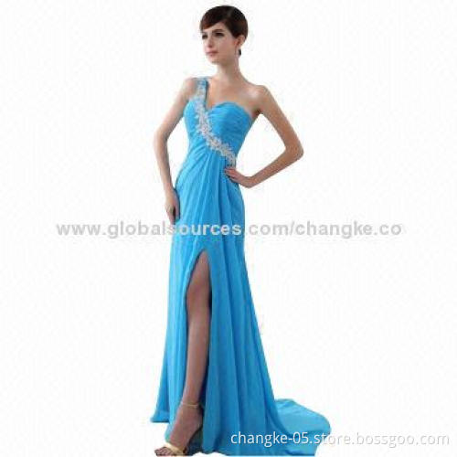 Evening dress, single shoulder, sexy split
